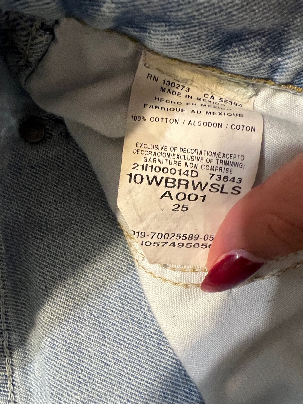 Wrangler Light Blue Distressed Frayed Hem Denim Shorts - Picture 3 of 5